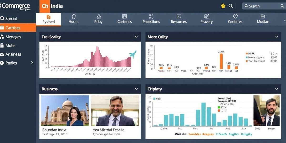 Commerce Champion India - Start Your Business Journey Commerce Champion India main interface showing business dashboard with Indian city locations and business sectors